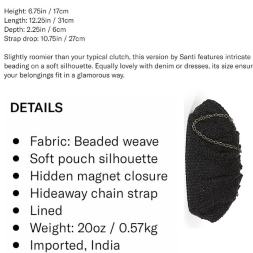 Santi Oversized Black Clutch-Be Fancy & Classic - Picture 3 of 10